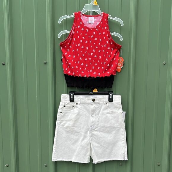 Girls Tank Tops Shorts Sports Bra & Sweatshirt 10-Piece Set Size L - Picture 2 of 13